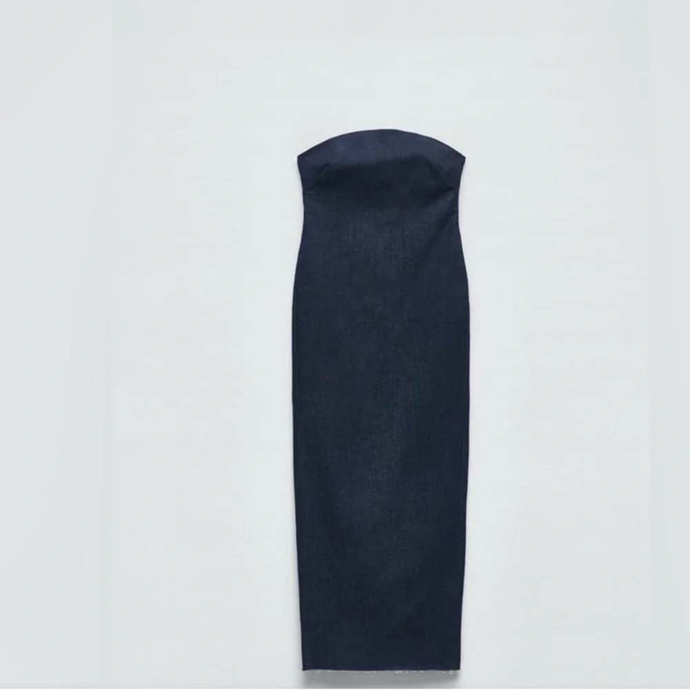Zara ZW Strapless Denim Dress size XS - Picture 3 of 5